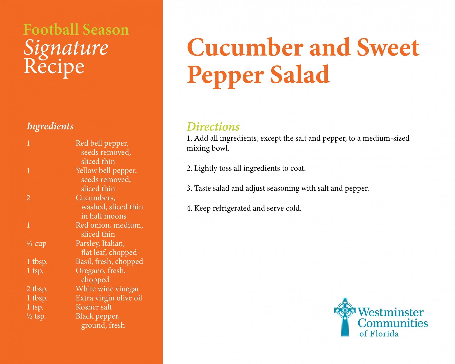 Our Signature Cucumber and Sweet Pepper Salad